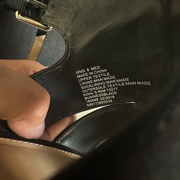 Apt.9 Womens Black Wedge Sandals Size 8 Medium - Picture 4 of 7